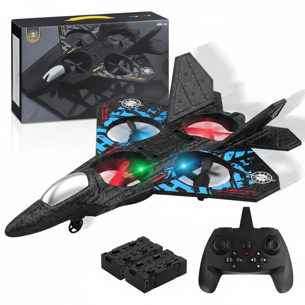 Premium RC Fighter Jet Plane – 2.4G Remote Control Foam Airplane Toy with Lights | High-Speed Glider | Helicopter Style Stunt Aircraft for Kids & Adults