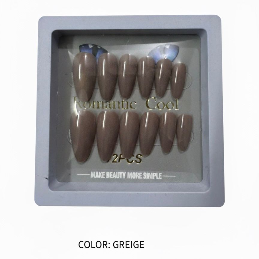 Romantic Cool Cat's Eye Glitter Press On Nails Box – Single Box Contains 12 Nails | Multi Colors | Artificial False Nails for Women & Girls | Glossy Shiny Finish | Nail Art Kit