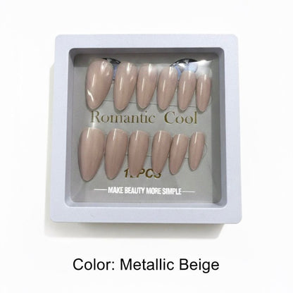 Romantic Cool Cat's Eye Glitter Press On Nails Box – Single Box Contains 12 Nails | Multi Colors | Artificial False Nails for Women & Girls | Glossy Shiny Finish | Nail Art Kit