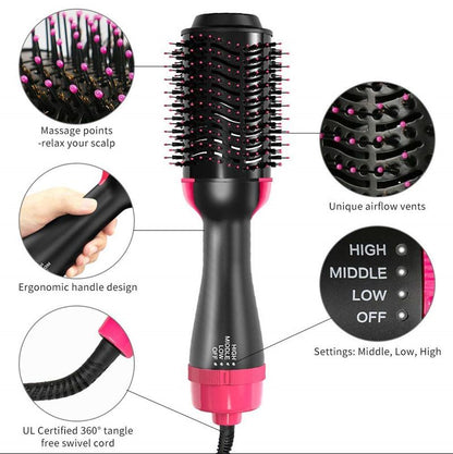 One Step Hair Dryer and Volumizer for Women – 3 in 1 Hair Styler | Hot Air Brush | Blow Dryer Brush | Hair Straightener and Curler | Hair Dryer Brush for Girls | Hair Straightener Comb