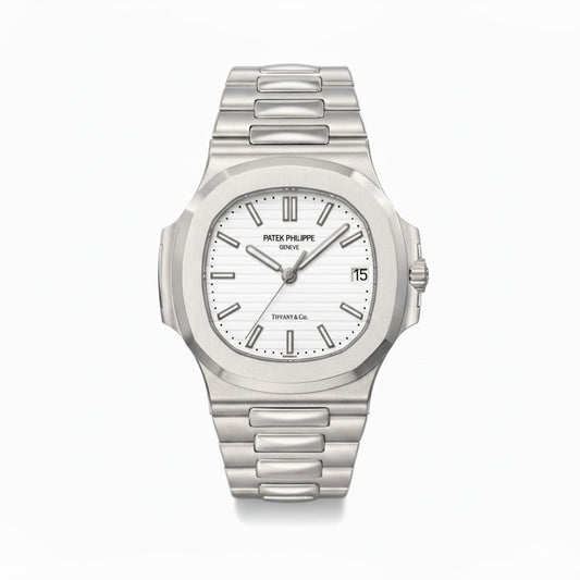 Patek Philippe Silver with White Dial with Date